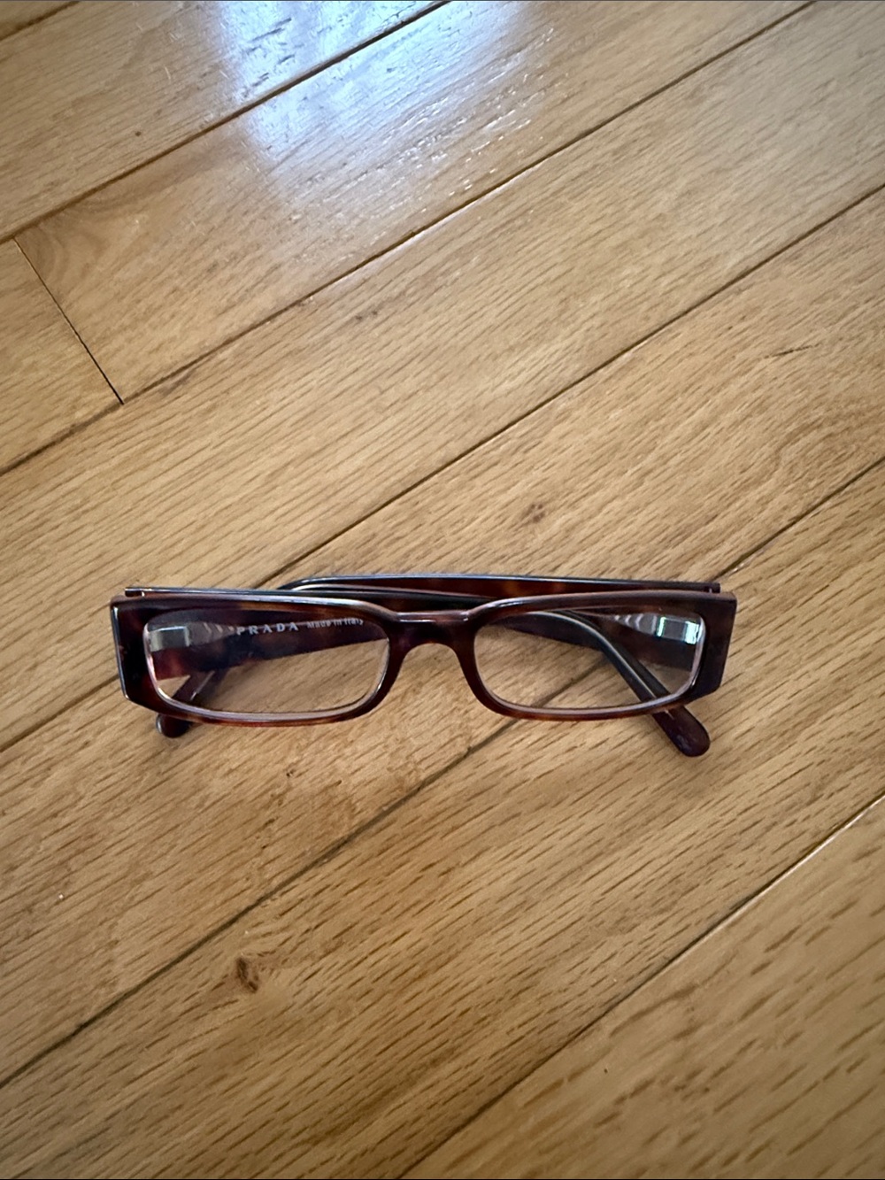 Prada Rectangular Glasses in Tortoiseshell Brown